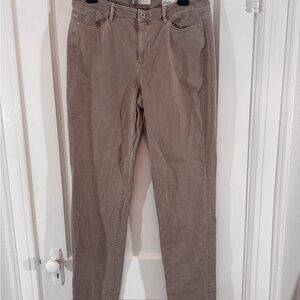 J. Jill Denim Women's Boyfriend Tall Straight Leg Ankle Jeans in Tan Gray